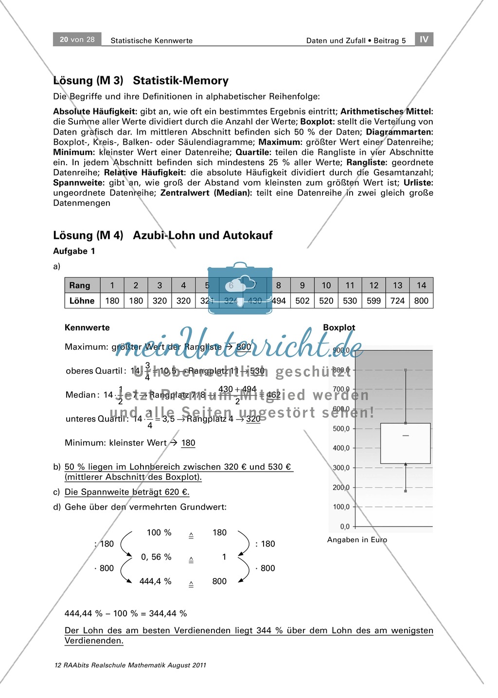 Statistische Daten darstellen und verstehen - Anwendungen und Fachbegriffe Preview 7