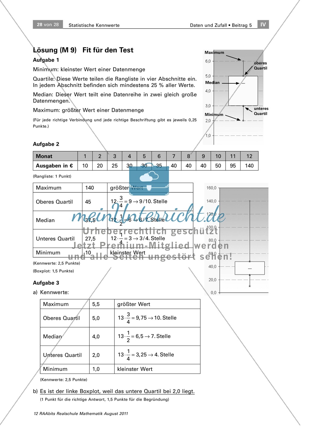 Statistik - Aufgaben zu Daten und Diagrammen Preview 3