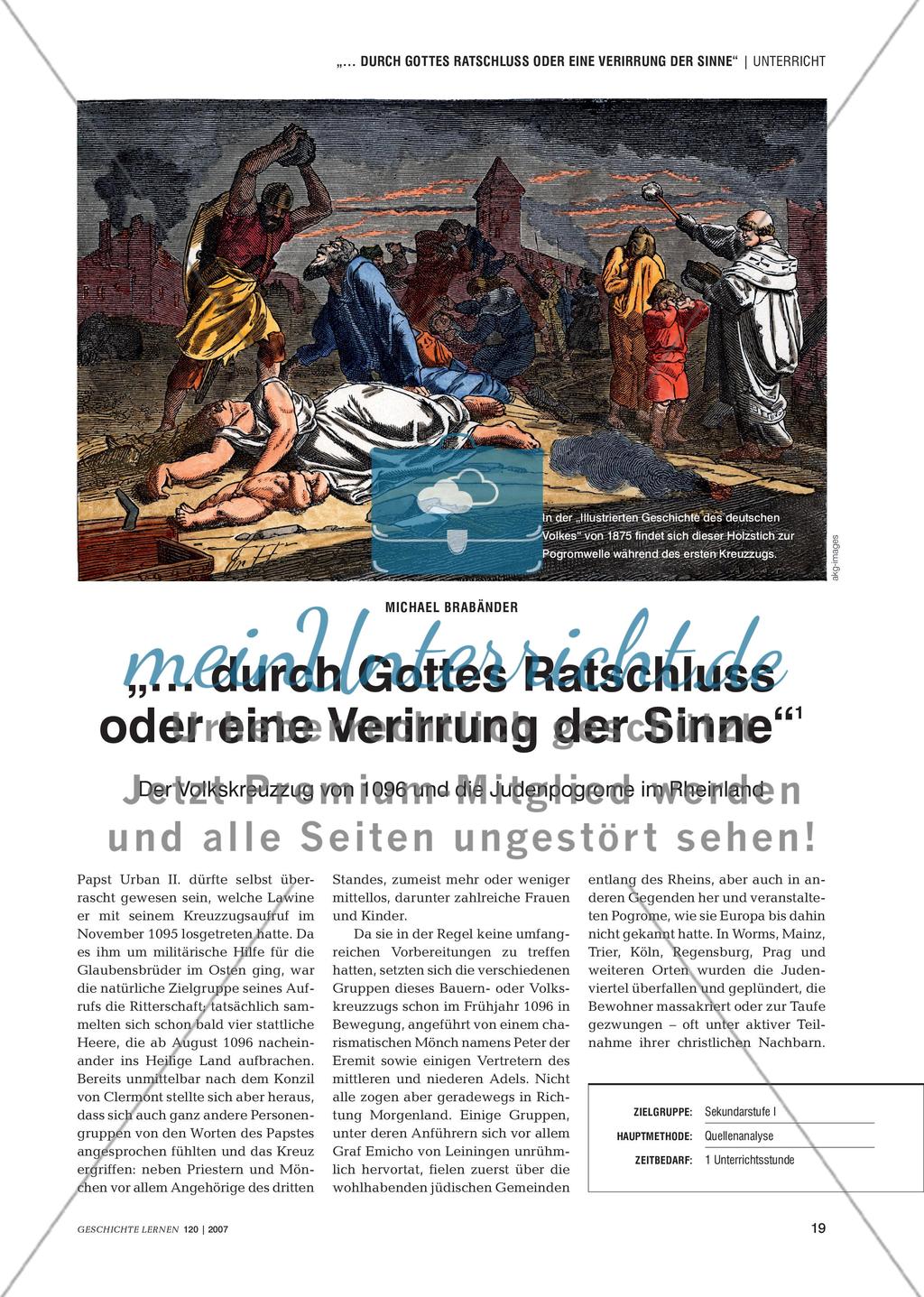 Der Volkskreuzzug von 1096 und die Judenpogrome im Rheinland Preview 1