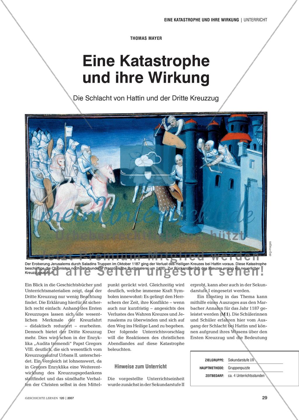 Eine Katastrophe und ihre Wirkung: Die Schlacht von Hattin und der Dritte Kreuzzug Preview 1