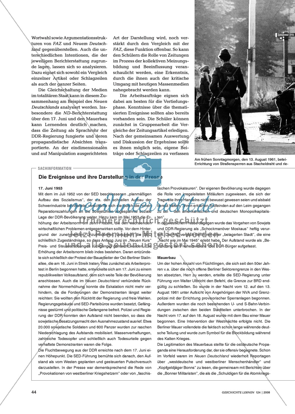 17. Juni 1953: Die Darstellung des Arbeiteraufstandes in der DDR in den zeitgenössischen Zeitungen der DDR und der Bundesrepublik Preview 2
