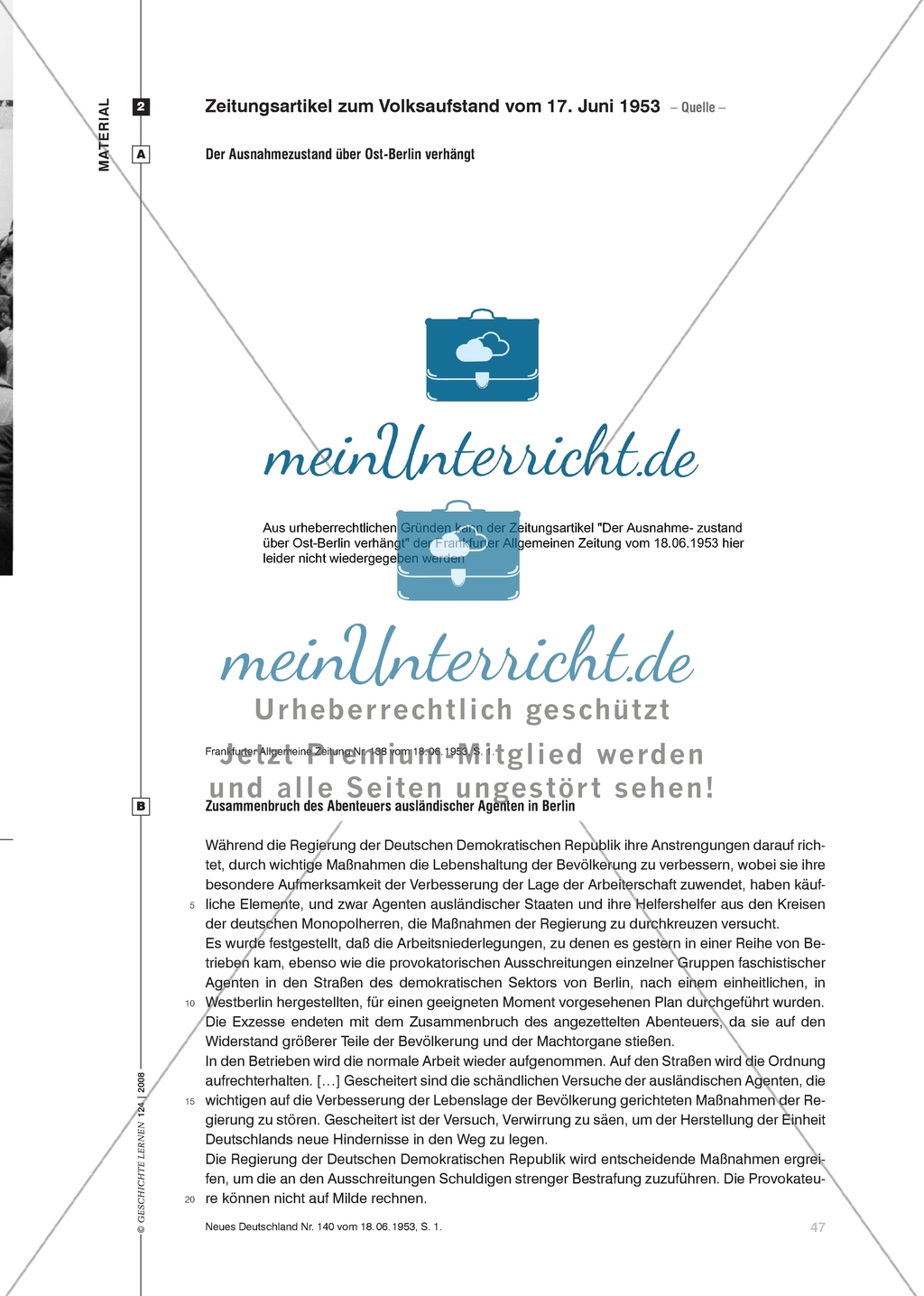 17. Juni 1953: Die Darstellung des Arbeiteraufstandes in der DDR in den zeitgenössischen Zeitungen der DDR und der Bundesrepublik Preview 5