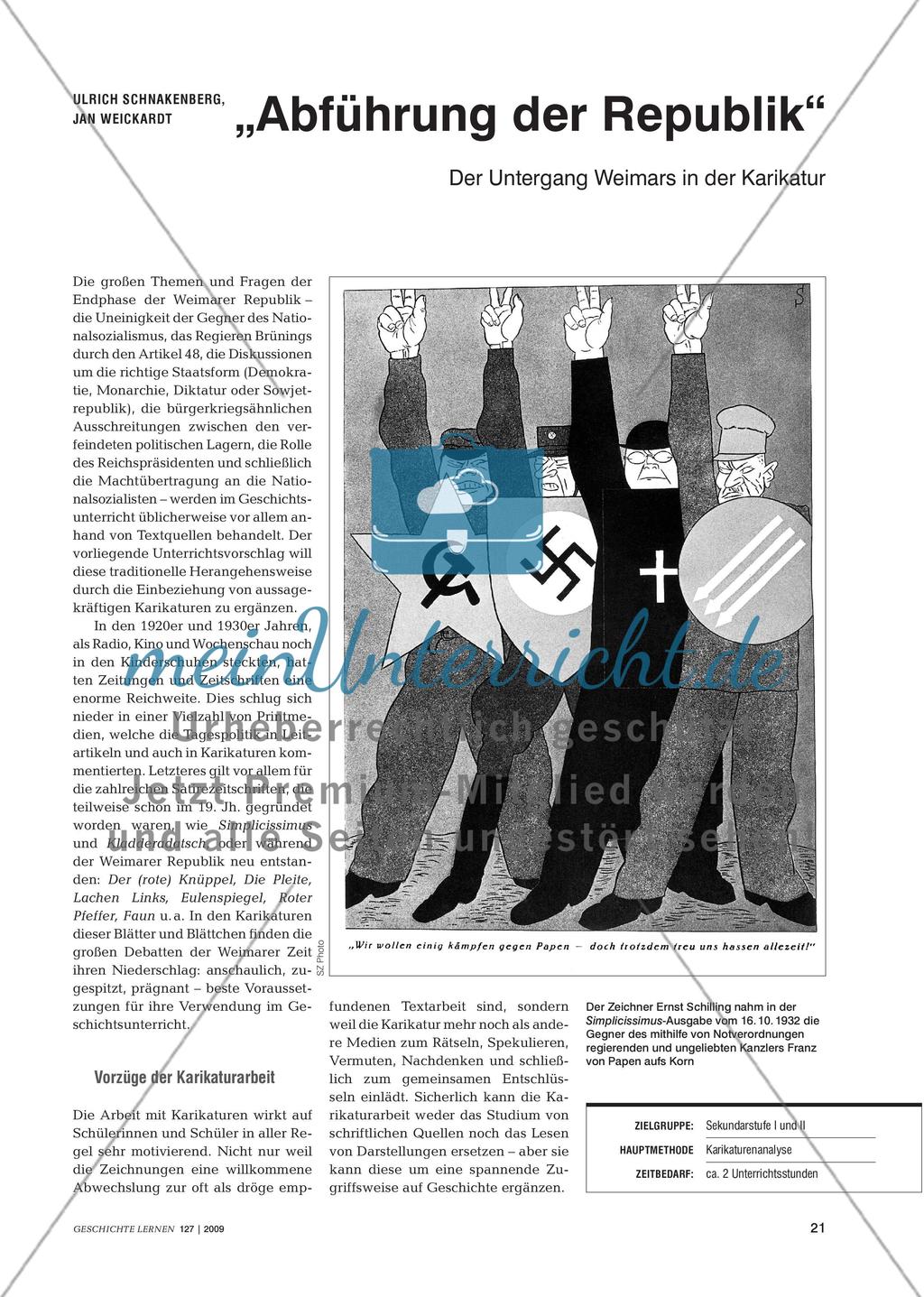 Der Untergang Weimars in Karikaturen Preview 1