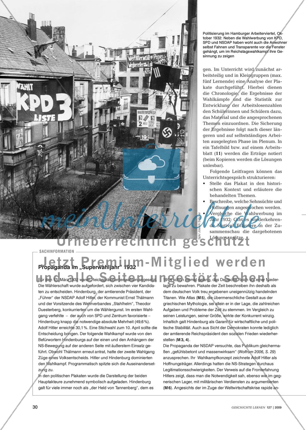Das Jahr des Wahlkampfs 1932: Analyse politischer Plakate Preview 3