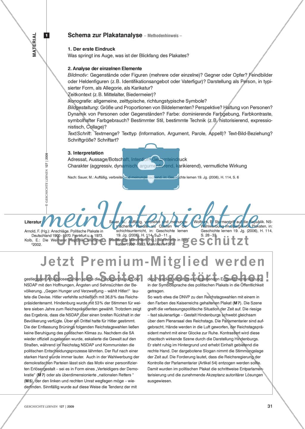 Das Jahr des Wahlkampfs 1932: Analyse politischer Plakate Preview 4