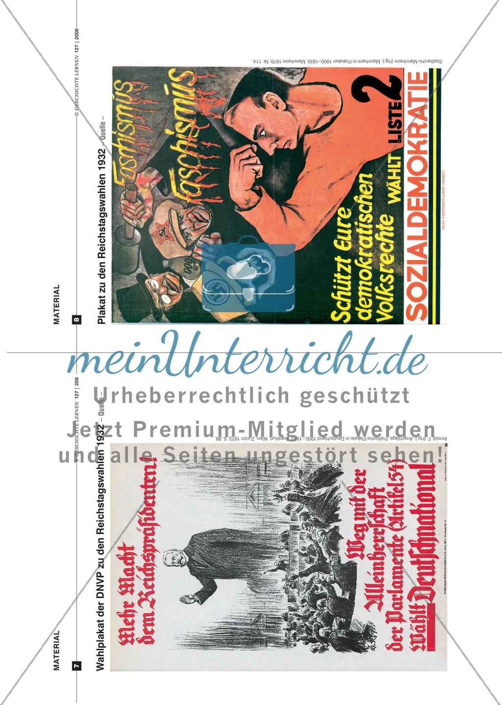 Das Jahr des Wahlkampfs 1932: Analyse politischer Plakate Preview 8