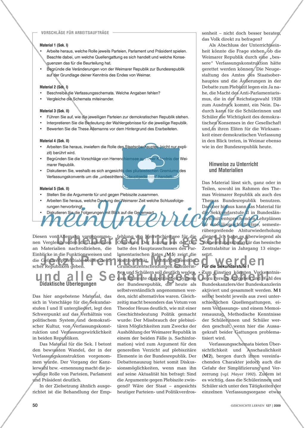 BRD versus Weimarer Republik: Vergleich zweier parlamentarischer Systeme Preview 3