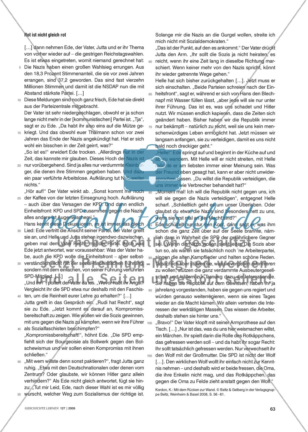 Küchengespräche 1932: Ein Unterrichtstipp Preview 2