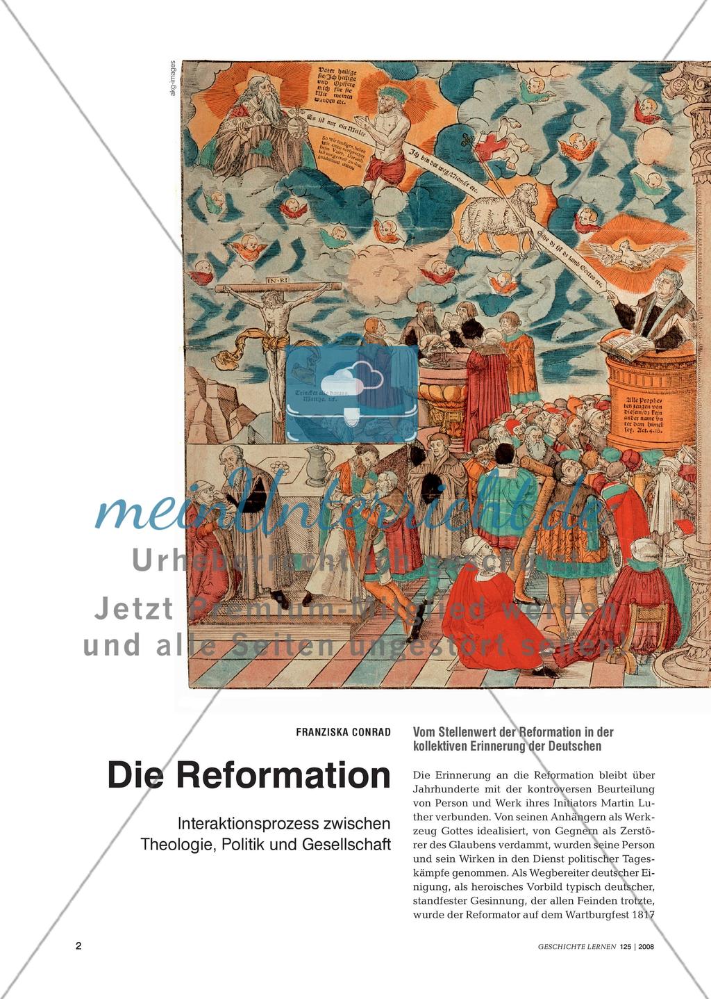 Die Reformation in Fachwissenschaft und Fachdidaktik - meinUnterricht