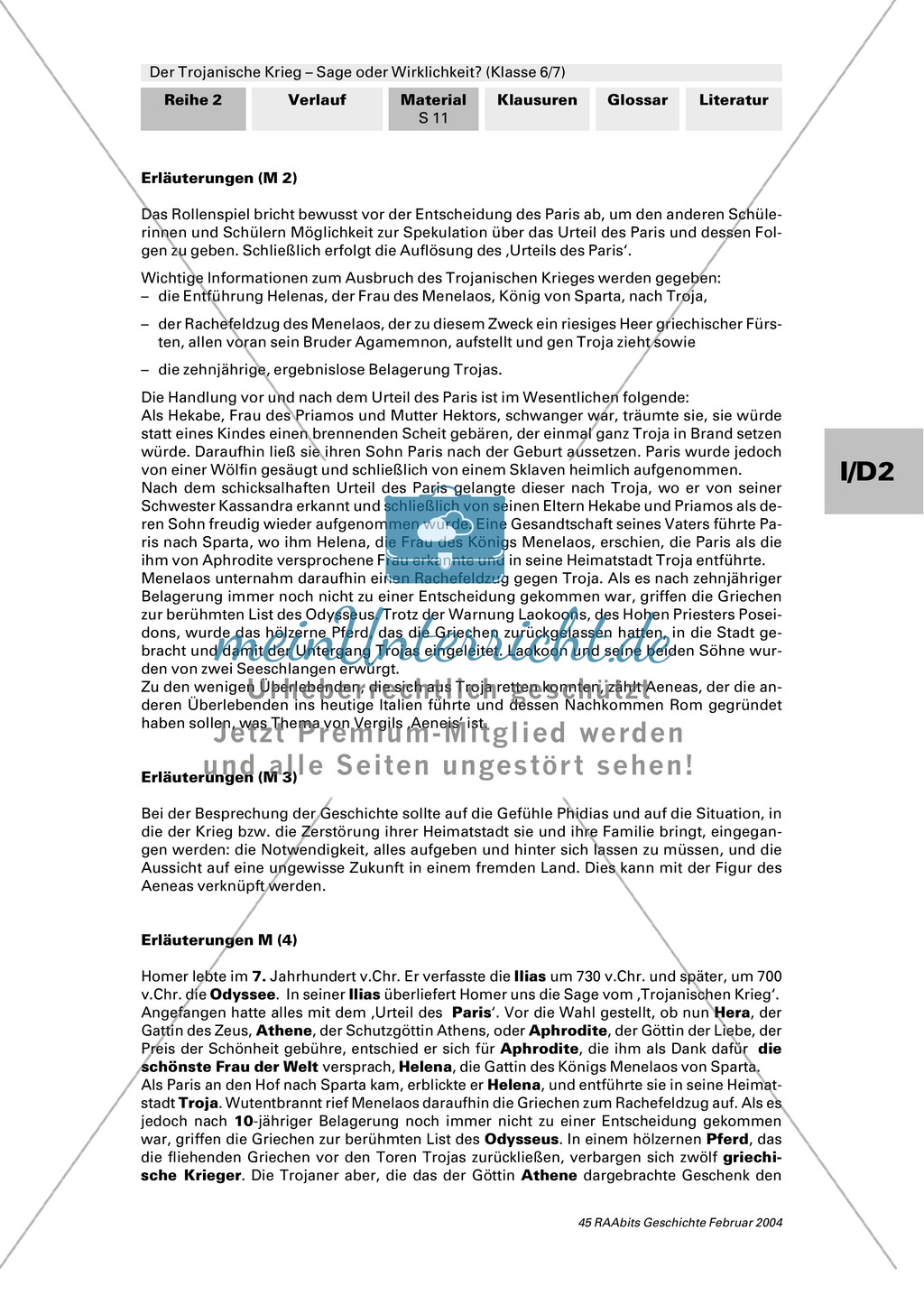 Die Sage Homers "Der Trojanische Krieg": Olympische Götter und die wichtigsten Grundzüge der Sage erarbeiten Preview 7