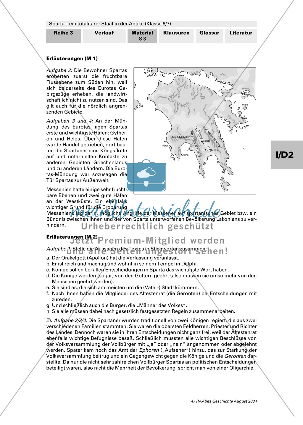 Sparta - ein totalitärer Staat in der Antike: Geografische Lage und Gesellschaft Preview 3