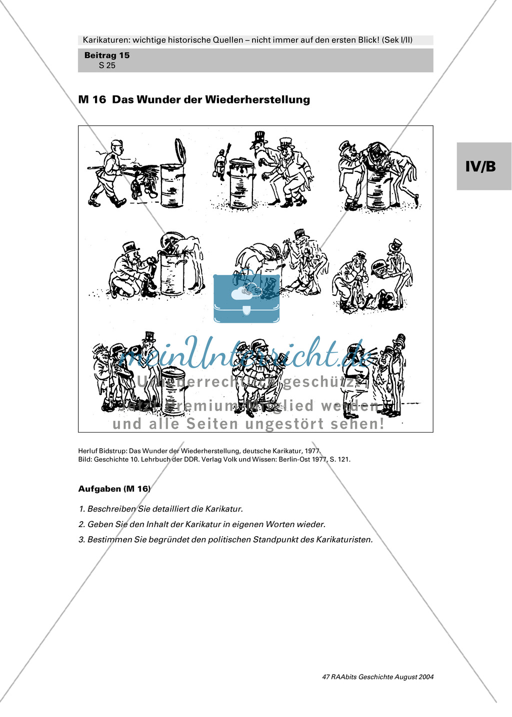 Wie interpretiere ich eine Karikatur? + Karikaturen zur Entstehung der Bundesrepublik Deutschland Preview 4