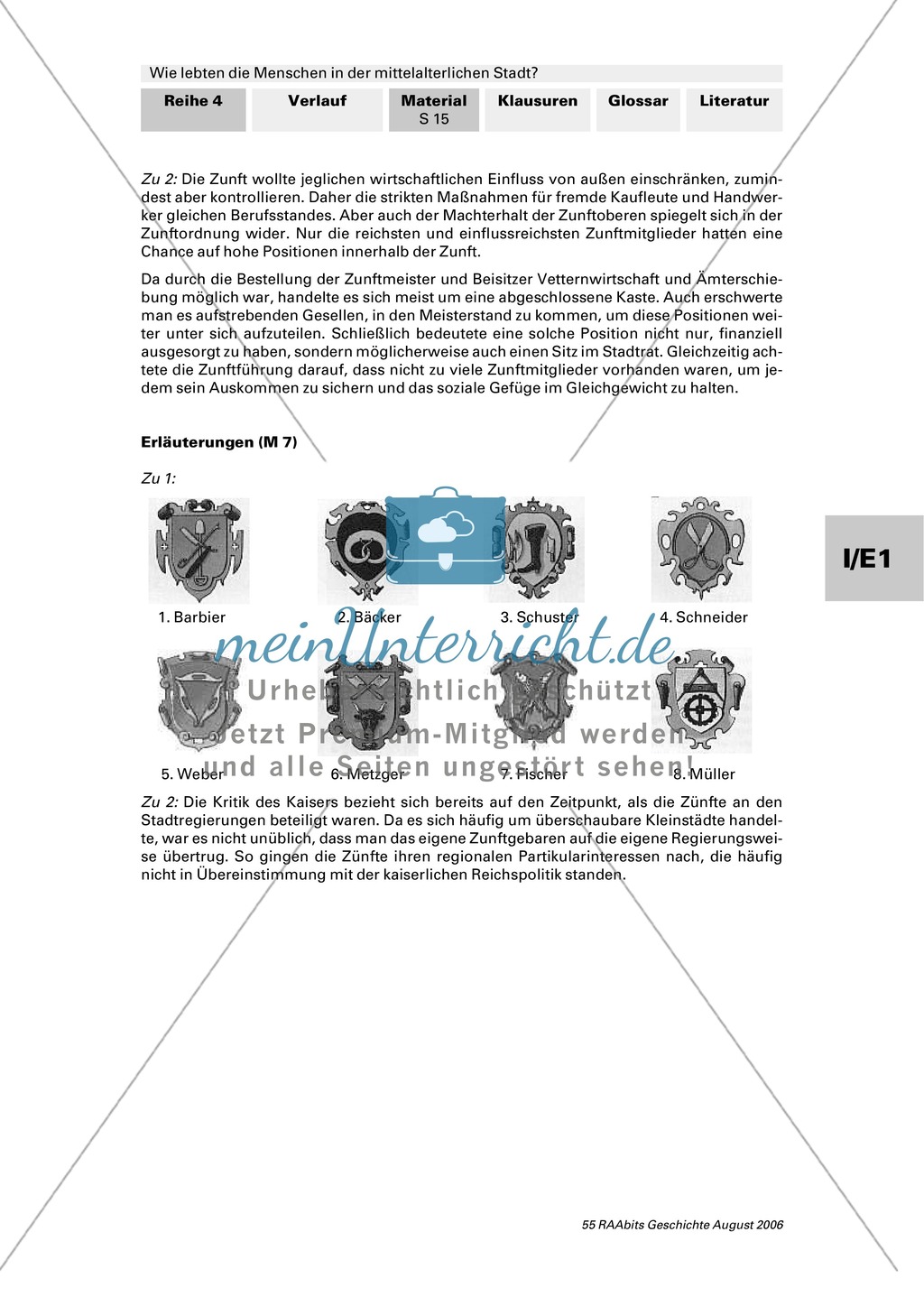 Patrizier, Bürger, Zunftgenosse: Zunft-Lebensgemeinschaft einer mittelalterlichen Stadt Preview 3