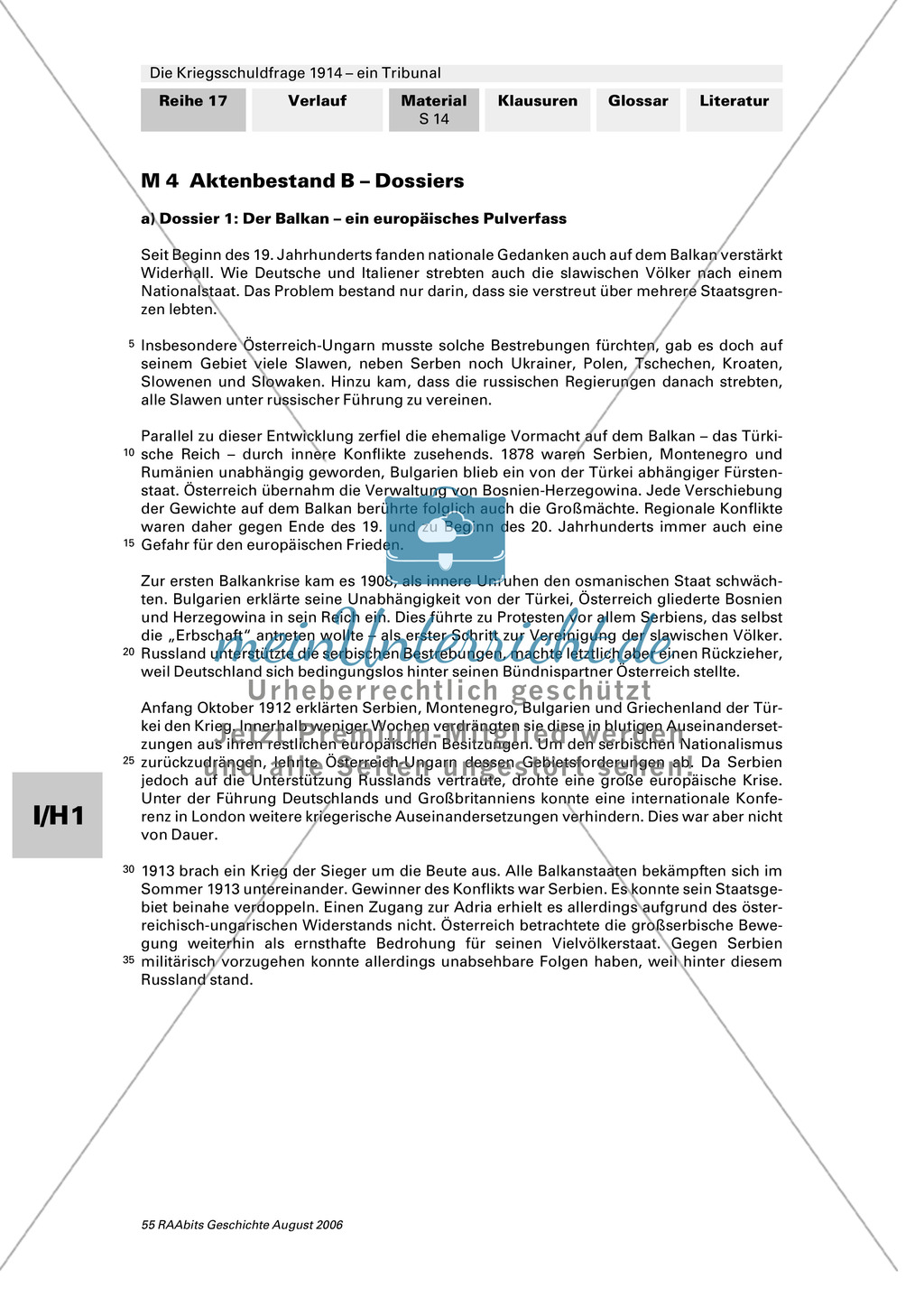 Die Kriegsschuldfrage 1914 - ein Tribunal: Vorbereitung des Rollenspiels mithilfe von Quellen (Depeschen, Telegramme, Dossiers) + Einbettung in den historischen Kontext Preview 10