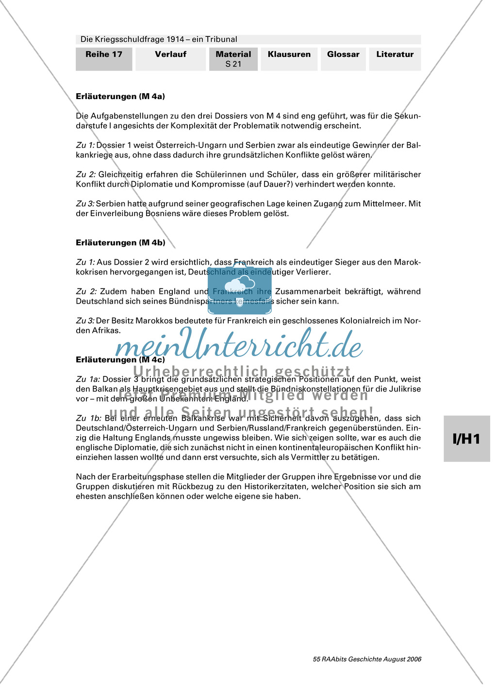 Die Kriegsschuldfrage 1914 - ein Tribunal: Vorbereitung des Rollenspiels mithilfe von Quellen (Depeschen, Telegramme, Dossiers) + Einbettung in den historischen Kontext Preview 17