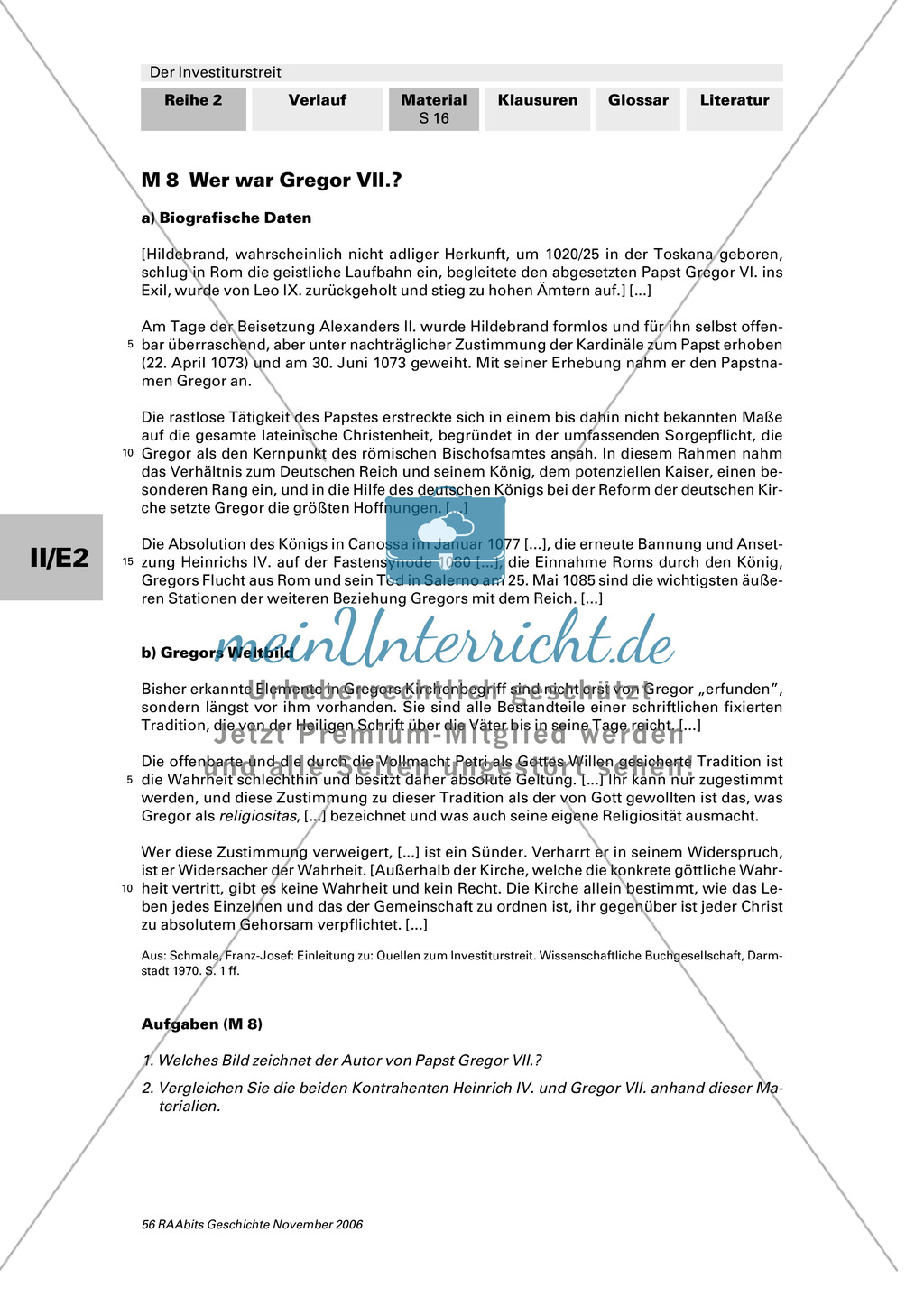 Der Investiturstreit: Der Konflikt zwischen Gregor VII. und Heinrich IV. - personengeschichtliche Hintergründe Preview 3