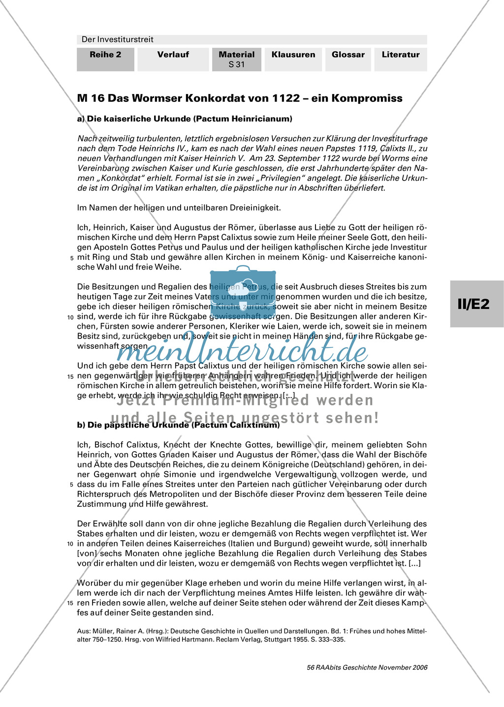 Der Investiturstreit und sein Ausgang: Das Wormser Konkordat Preview 1