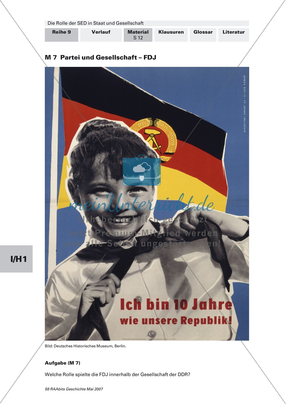 Die Rolle der SED in der Gesellschaft: Beispiel FDJ. Organisation und Zielsetzung der Staatssicherheit. Preview 2