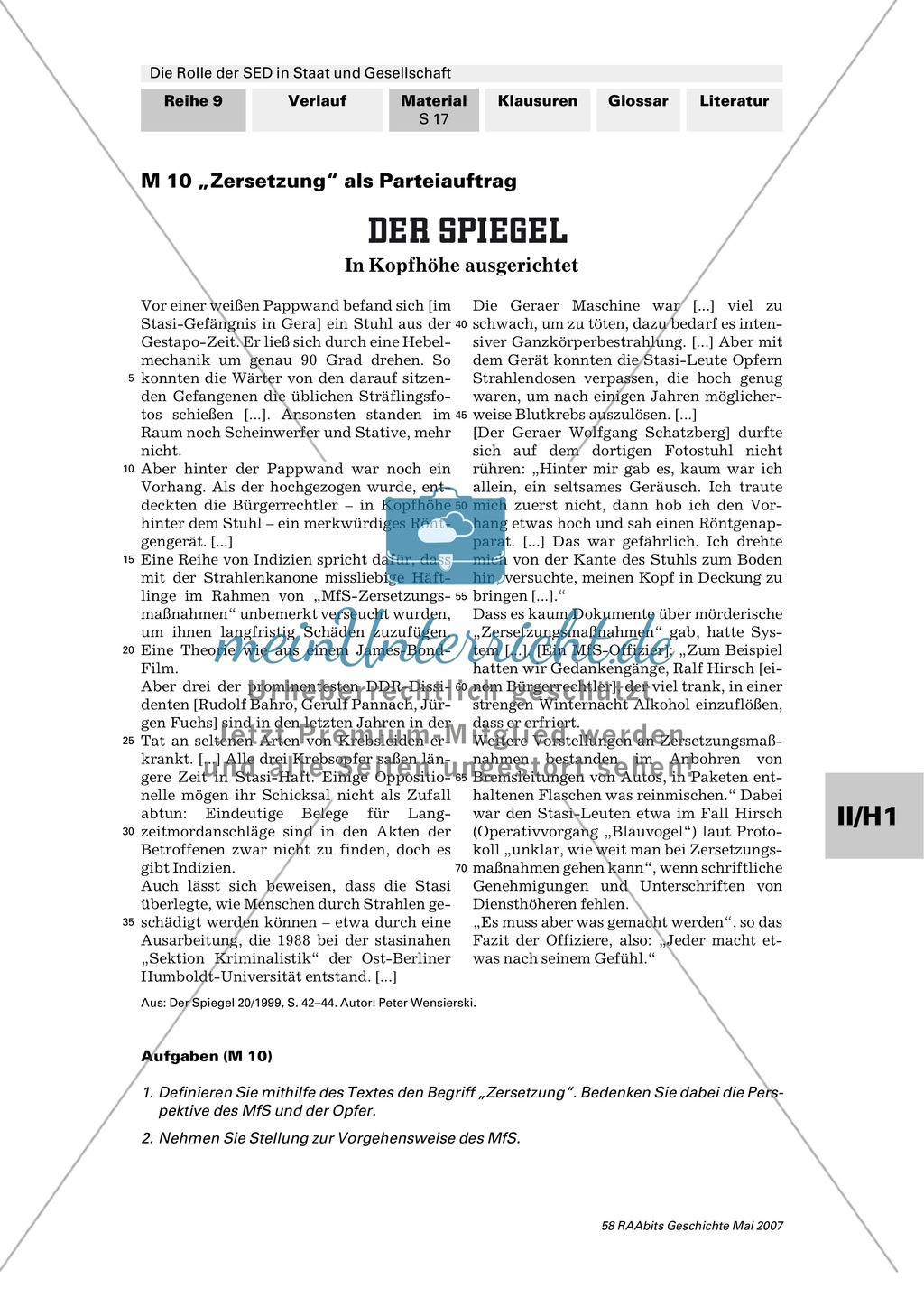 Die Rolle der SED in der Gesellschaft: Beispiel FDJ. Organisation und Zielsetzung der Staatssicherheit. Preview 7