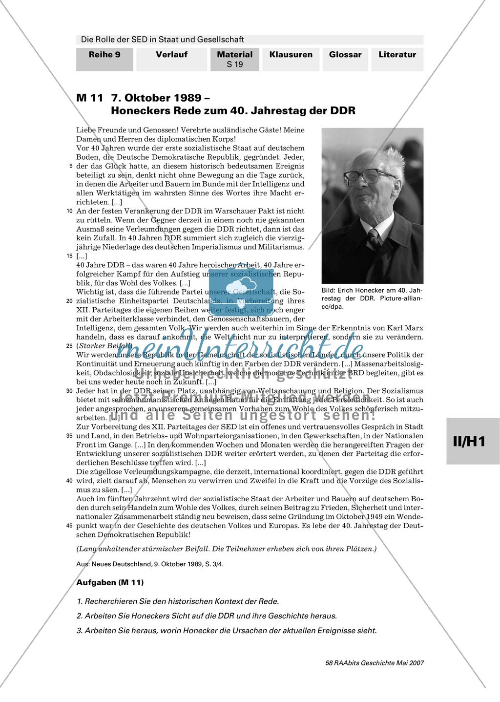 Die Rolle der SED in Staat und Gesellschaft: Die verleugnete Sytemkrise - Auseinandergehen von Selbst- und Fremdwahrnehmung Preview 1