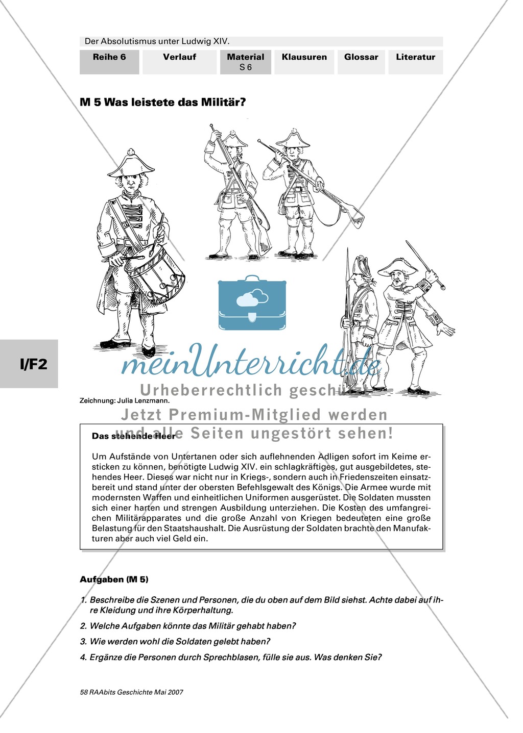 Adel, Klerus, Bauern und Bürger im Absolutismus unter Ludwig XIV.:Erarbeitung anhand von Abildungen Preview 5