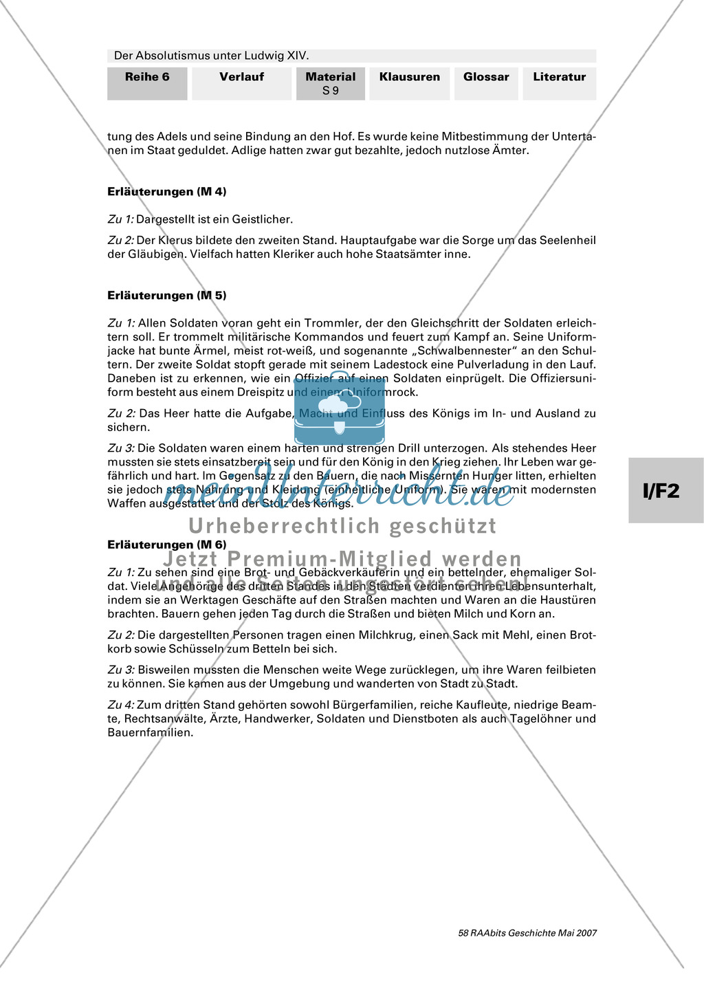 Adel, Klerus, Bauern und Bürger im Absolutismus unter Ludwig XIV.:Erarbeitung anhand von Abildungen Preview 8