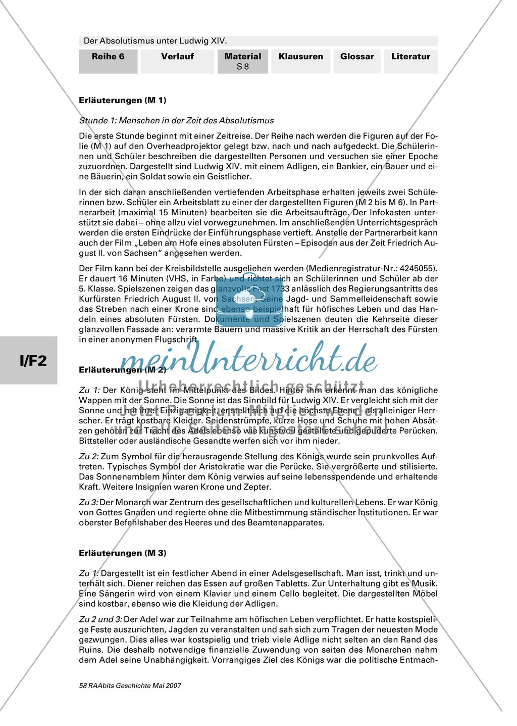 Das Leben am Hof im Absolutismus unter Ludwig XIV: Abbildungen und Lückentext. Preview 2