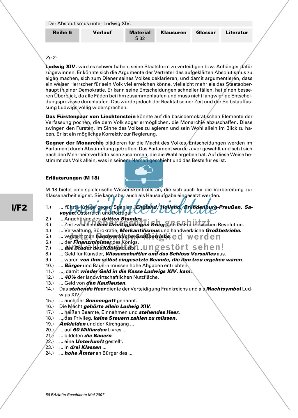 Absolutismus unter Ludwig XIV: Lernerfolgskontrolle Preview 4