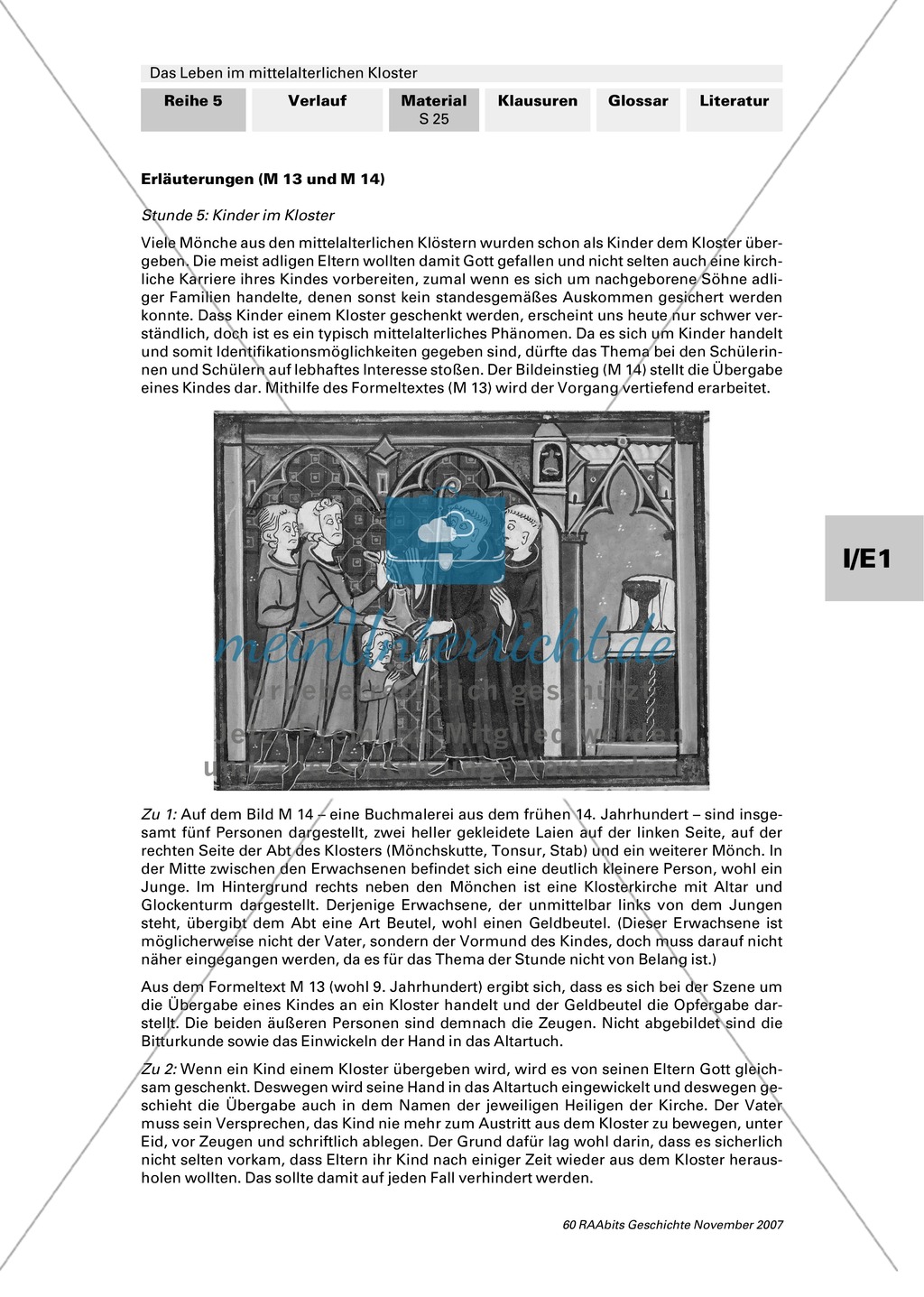 Texte und Bildquelle zum Umgang mit Kindern im Kloster des Mittelalters Preview 4