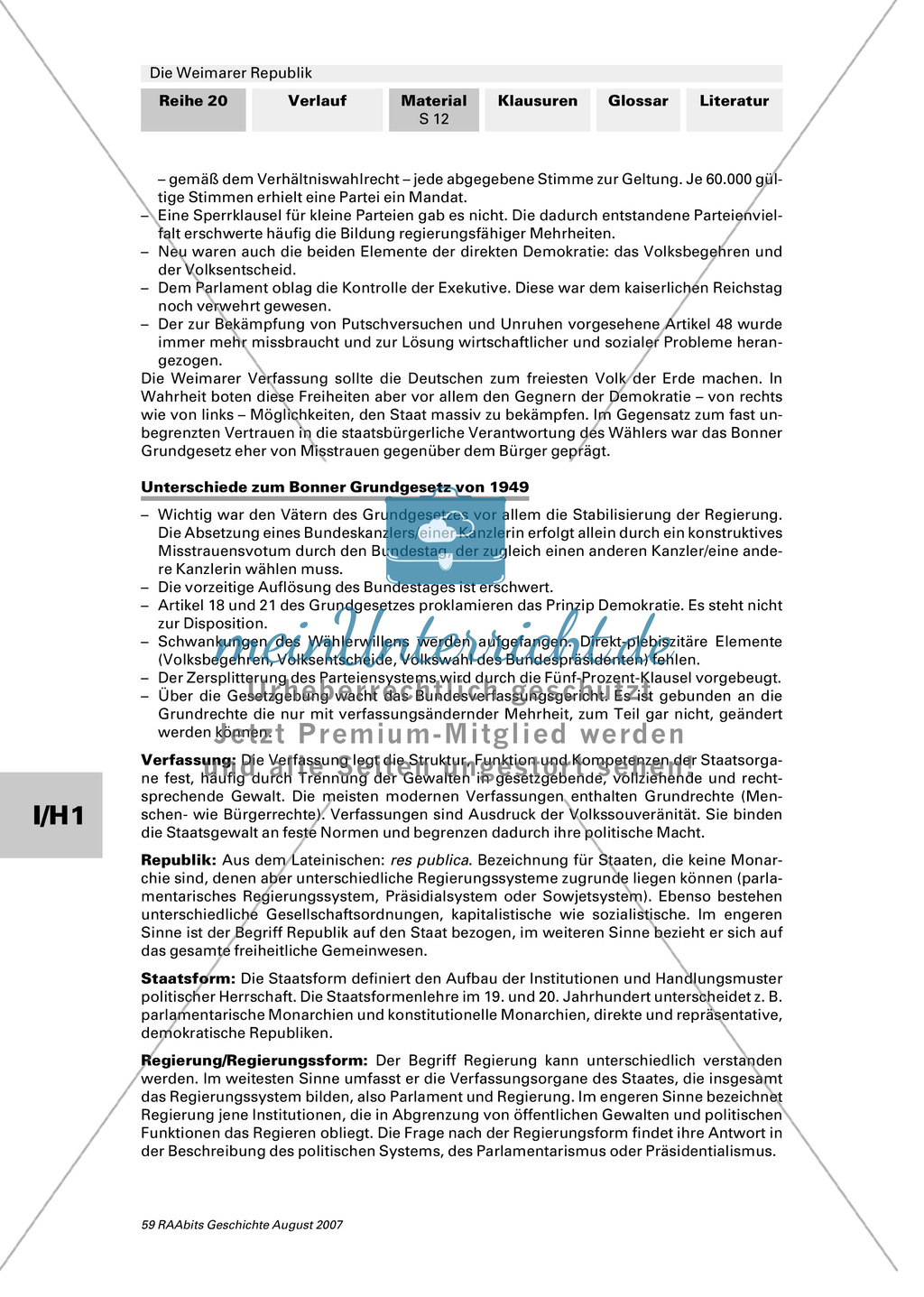 Die Weimarer Republik: Die Verfassung und das Parteienspektrum Preview 3