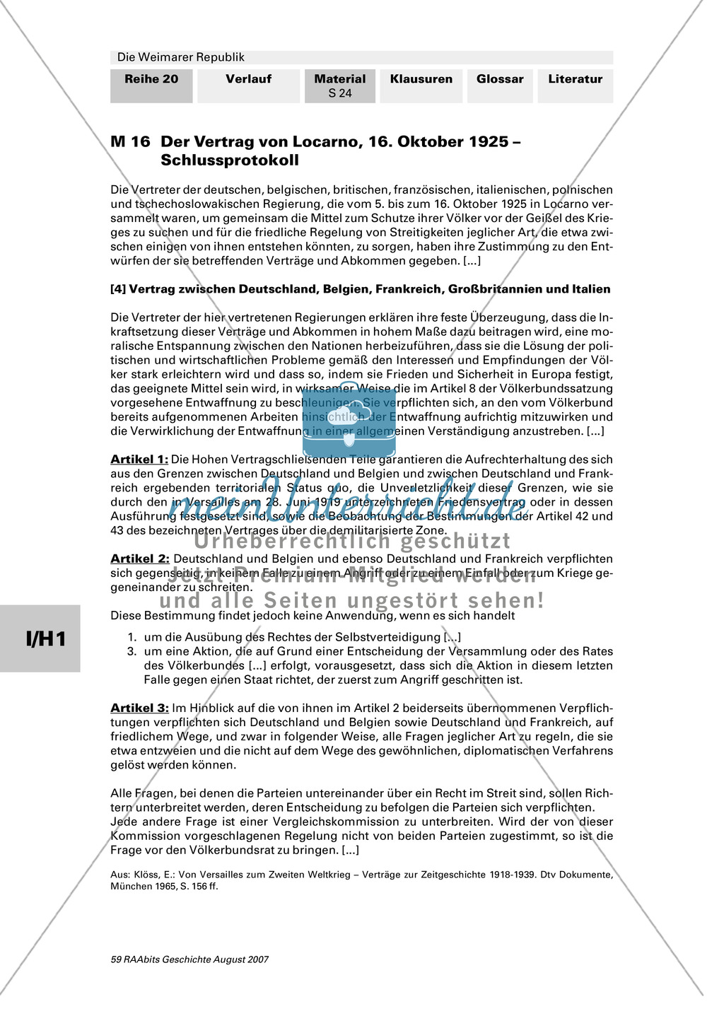 Die Weimarer Republik:Stresemanns Außenpolitik Preview 2