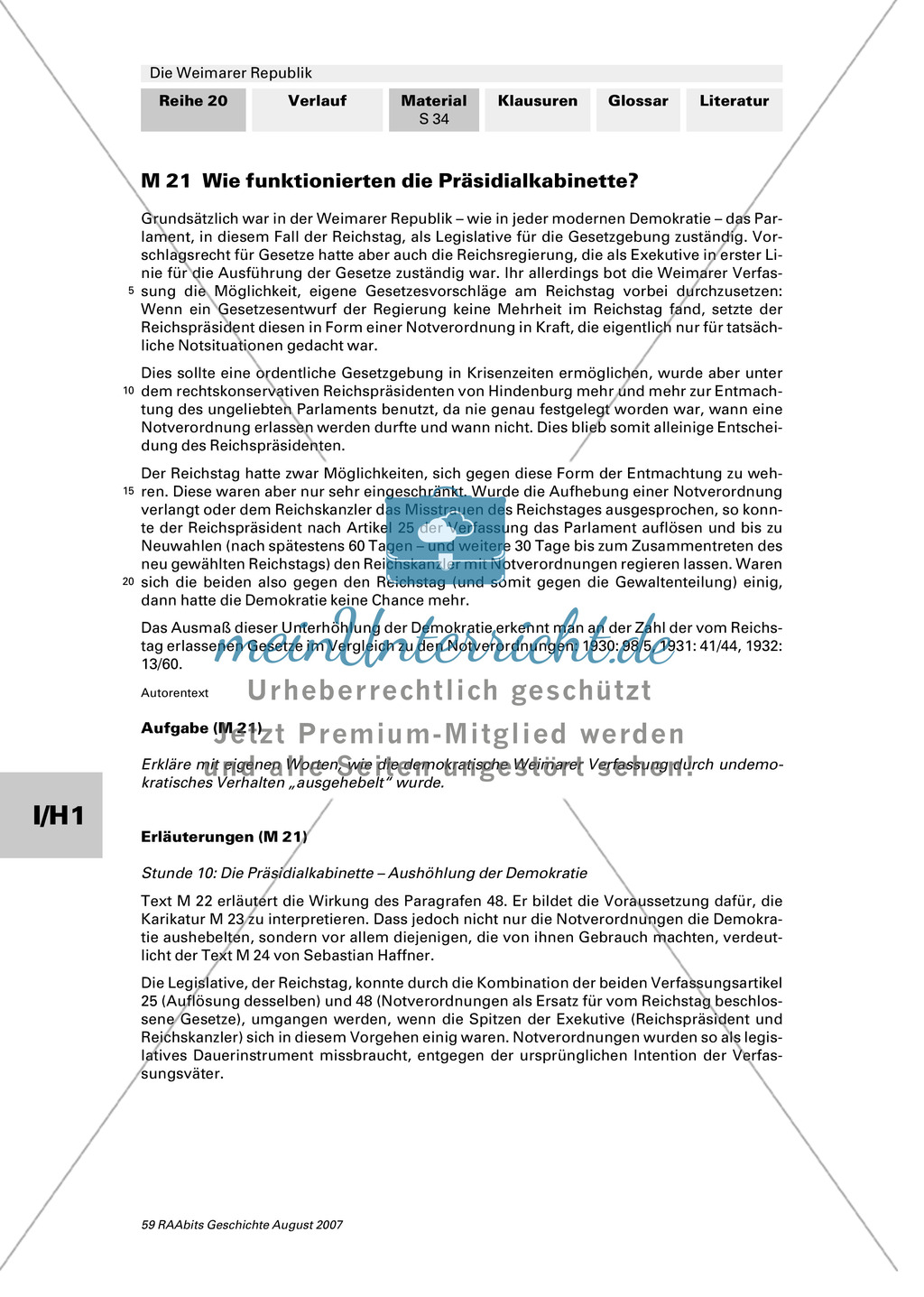 Die Weimarer Republik: Die Präsidialkabinette Preview 1