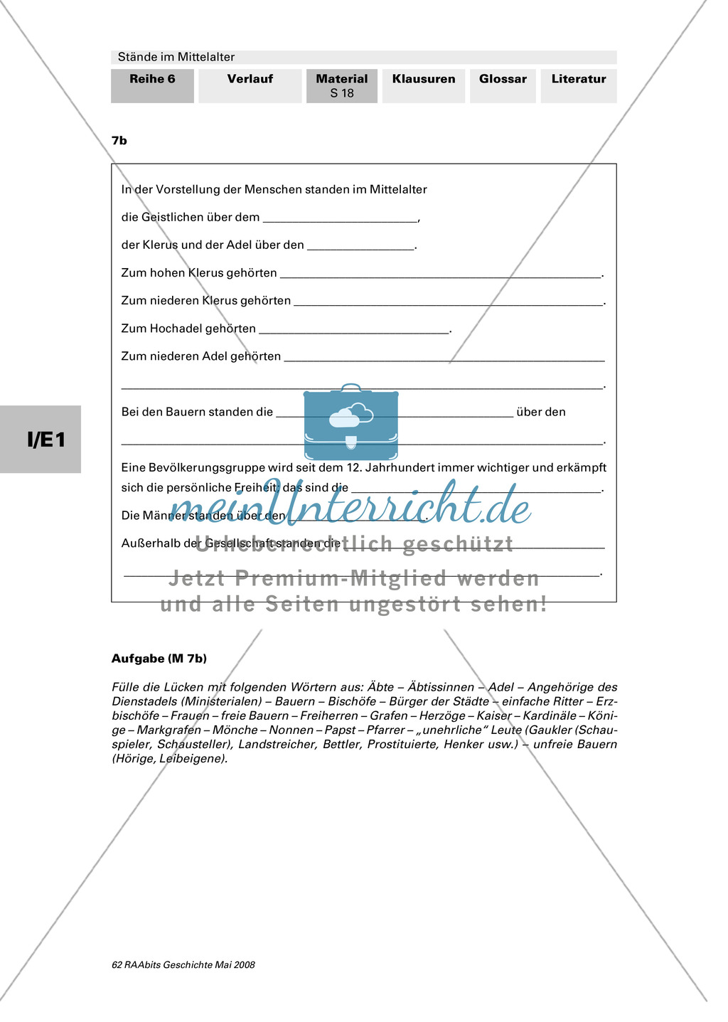 Gesellschaftsordnung und Berufe heute und im Mittelalter Preview 7