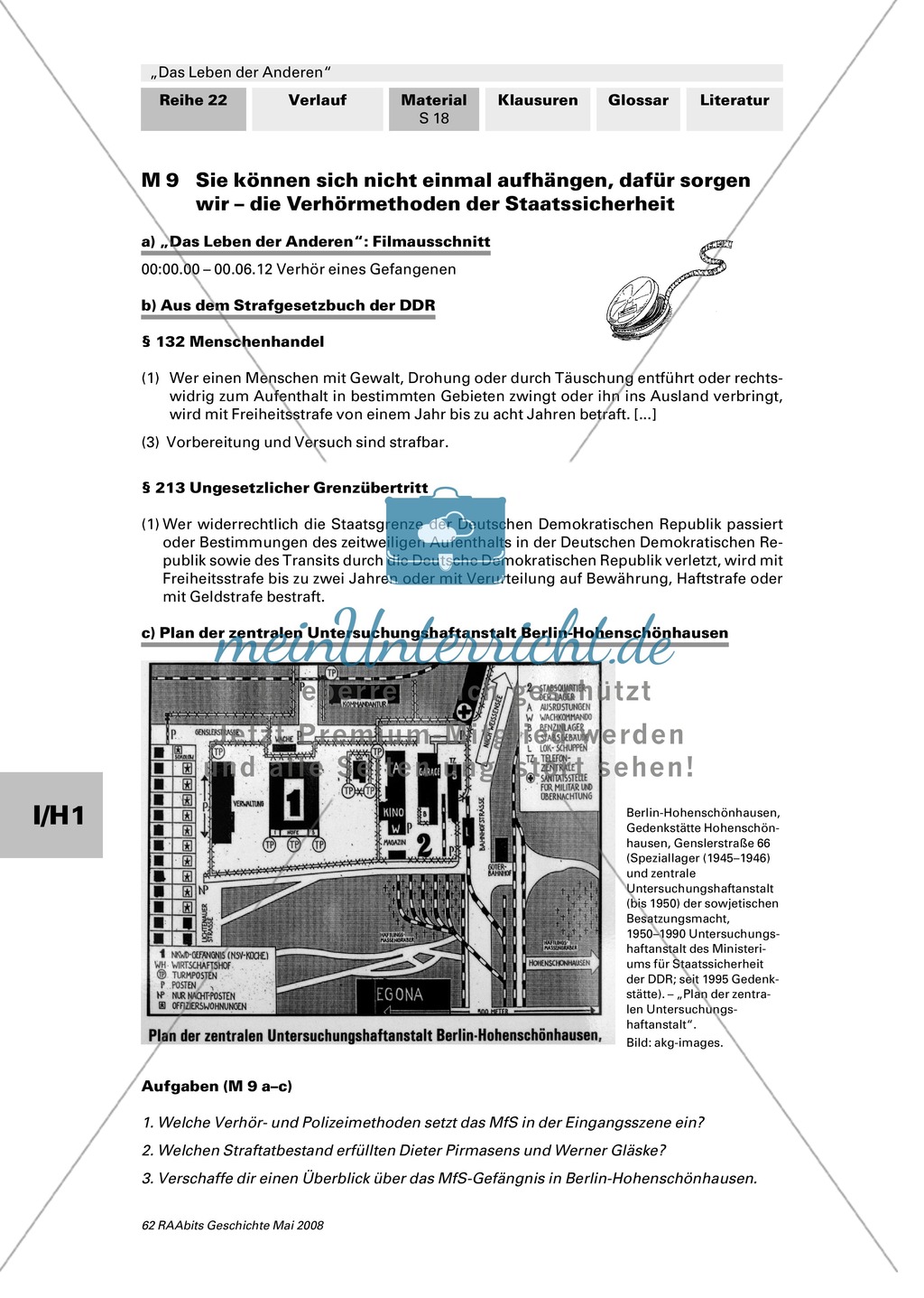 Film: "Das Leben der Anderen": Verhörmethoden der Staatssicherheit + Instrumente des MfS: Wohnungsdurchsuchung und Verwanzung + Staatsfeindliche Aktivitäten im Visier des MfS Preview 1