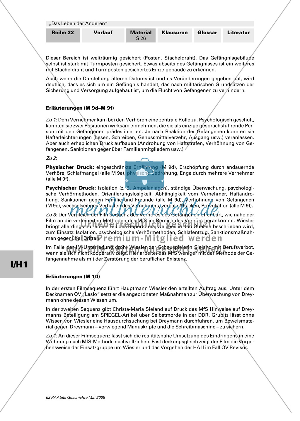 Film: "Das Leben der Anderen": Verhörmethoden der Staatssicherheit + Instrumente des MfS: Wohnungsdurchsuchung und Verwanzung + Staatsfeindliche Aktivitäten im Visier des MfS Preview 9