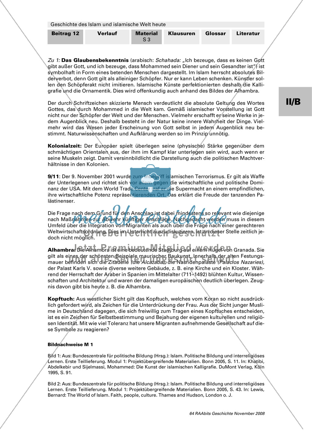 Geschichte des Islam und islamische Welt heute: Bilder: Assoziationen zu Islam + Textausschnitte aus dem Koran Preview 3