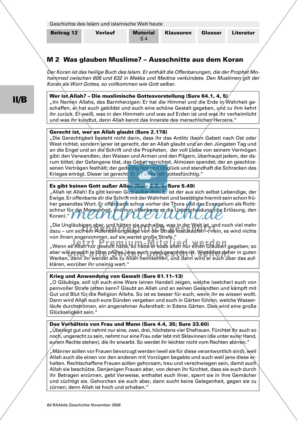 Geschichte des Islam und islamische Welt heute: Bilder: Assoziationen zu Islam + Textausschnitte aus dem Koran Preview 4