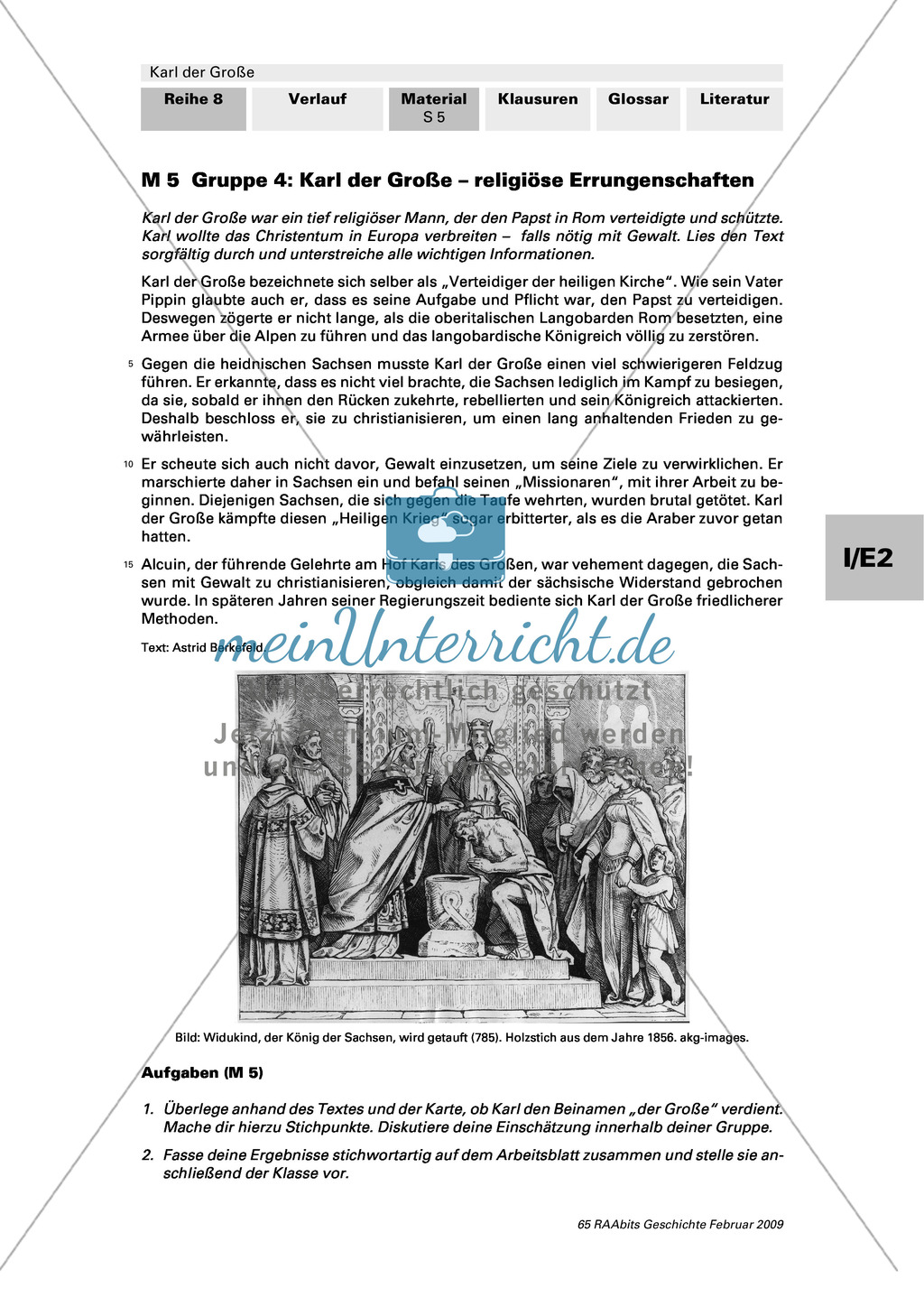 Karl der Große: religiöse Errungenschaften. Arbeitsmaterial mit Erläuterungen Preview 1