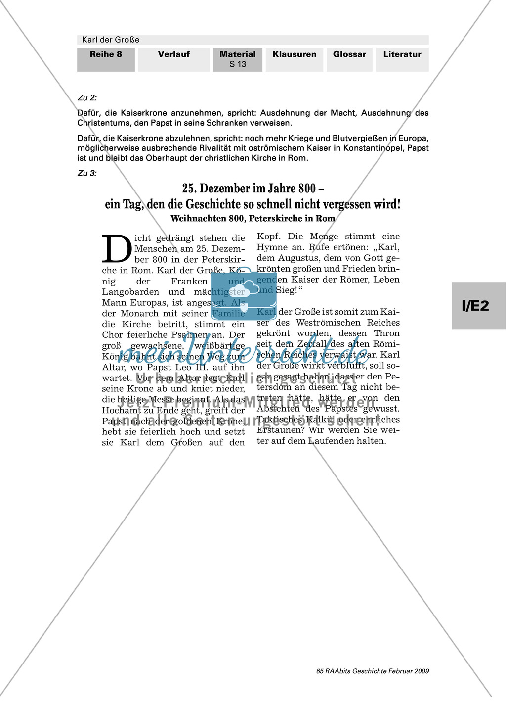 Die Krönung Karls des Großen: Arbeitsmaterial mit Erläuterungen Preview 4
