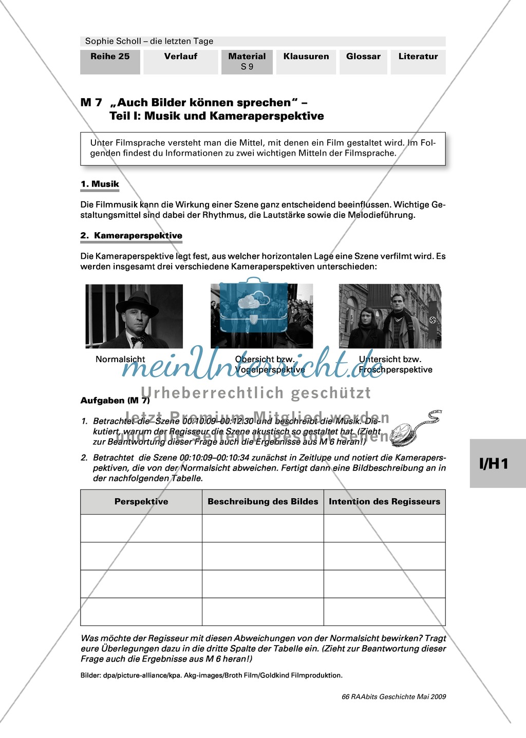 Sophie Scholl - die letzten Tage: Analyse der Filmsprache. Annäherung an Sophies Gedanken und Gefühle Preview 2