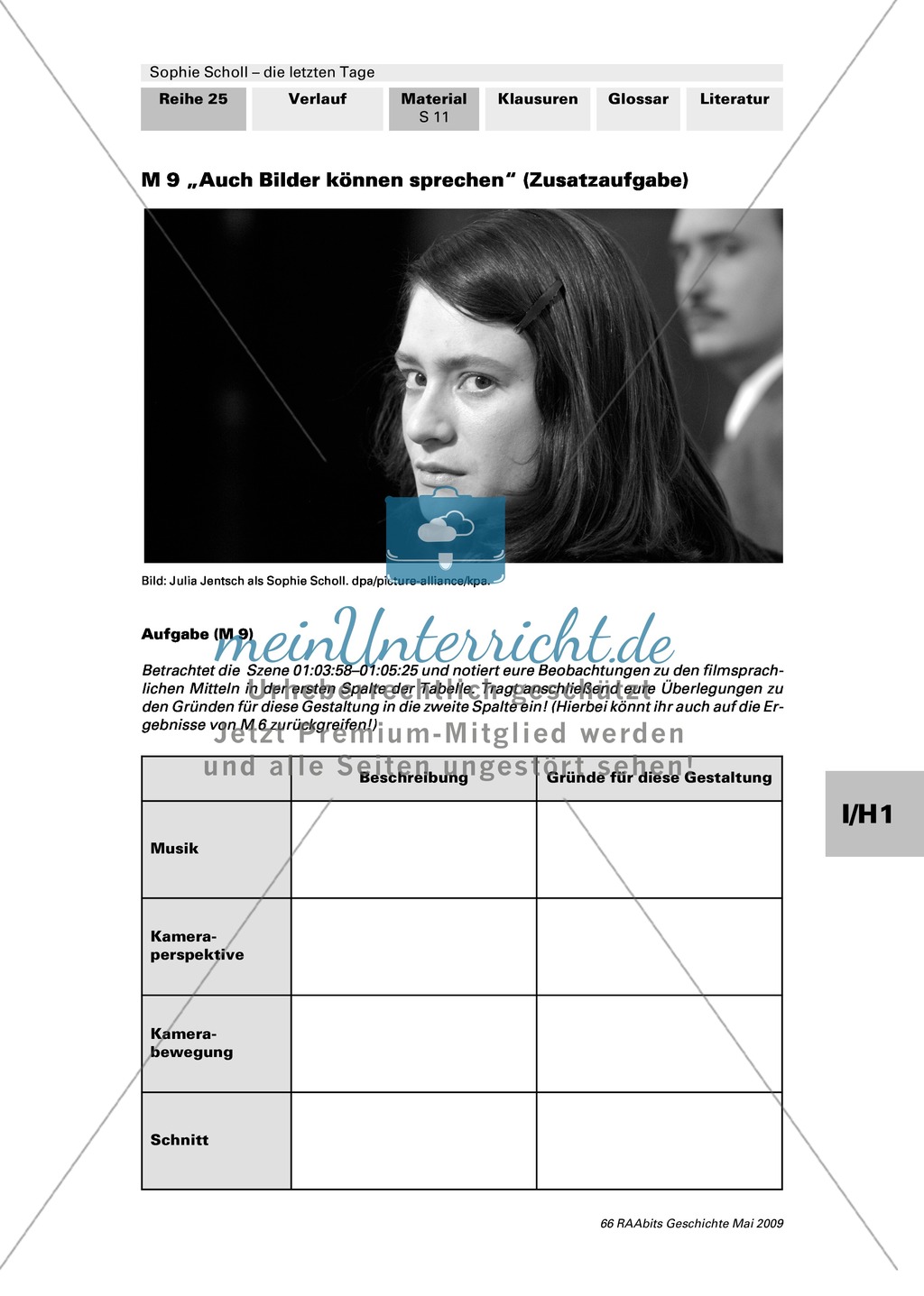 Sophie Scholl - die letzten Tage: Analyse der Filmsprache. Annäherung an Sophies Gedanken und Gefühle Preview 4