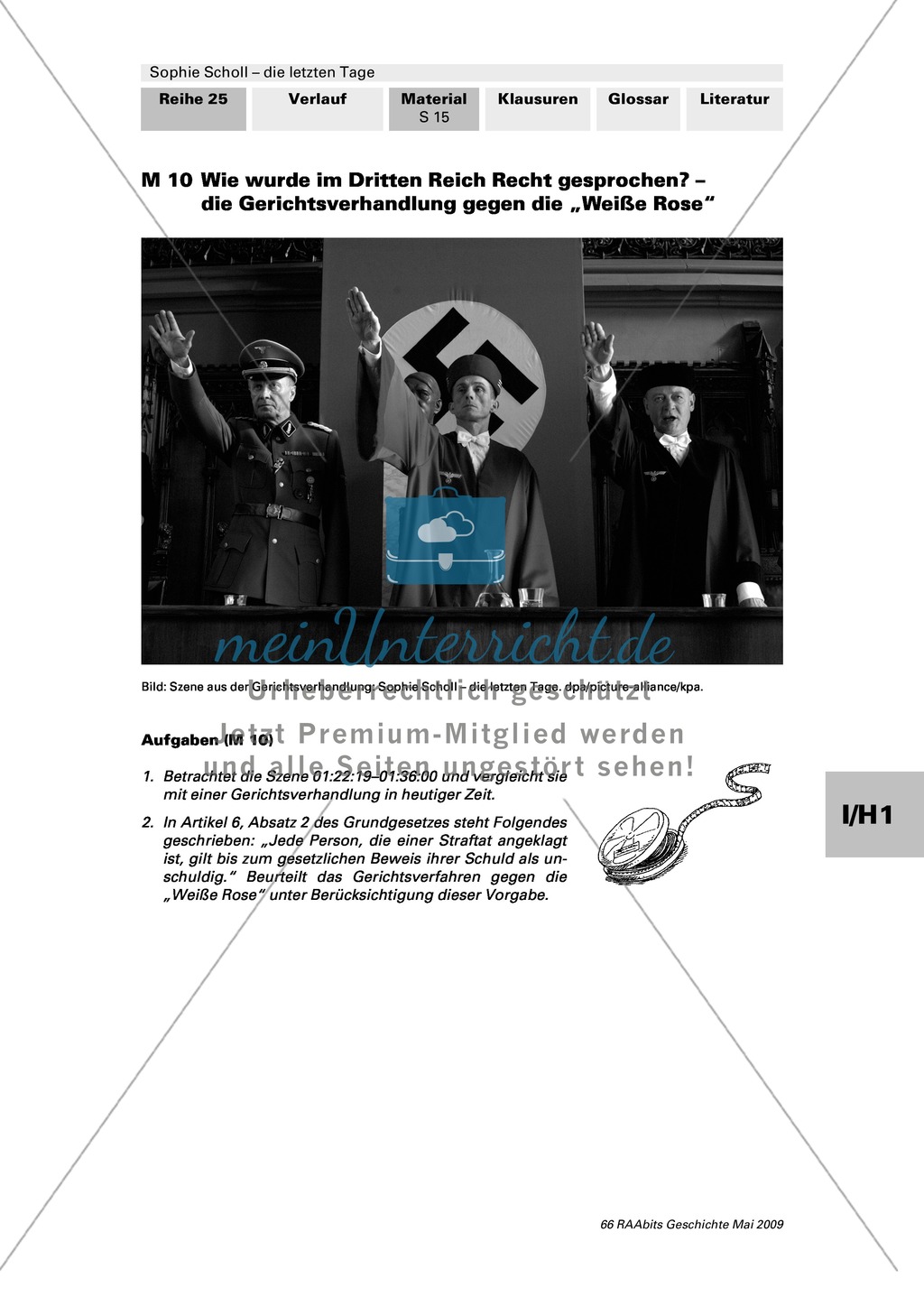 Sophie Scholl - die letzten Tage: Die Gerichtsverhandlung gegen die Mitglieder der "Weißen Rose" -Wirklichkeit oder Fiktion? Preview 1