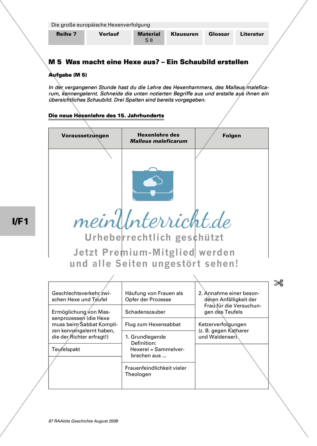 Die große europäische Hexenverfolgung: Filmausschnitt zur Hexenlehre auswerten + mittelalterliche Holzschnitte + Schaubild erstellen Preview 3