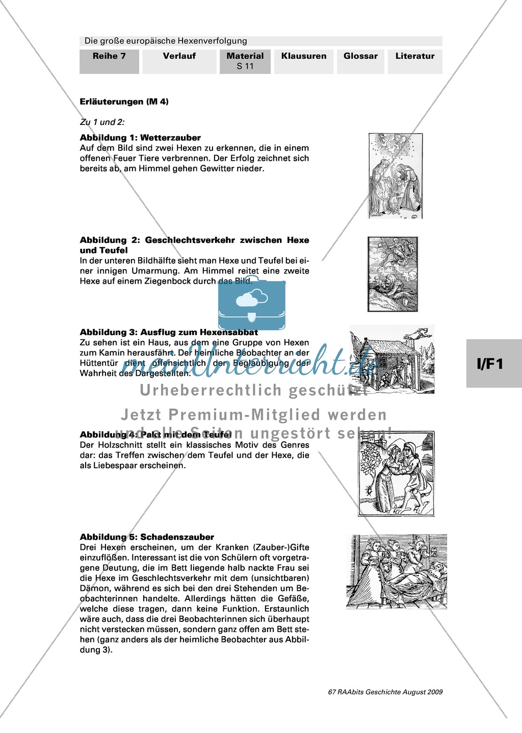 Die große europäische Hexenverfolgung: Filmausschnitt zur Hexenlehre auswerten + mittelalterliche Holzschnitte + Schaubild erstellen Preview 6