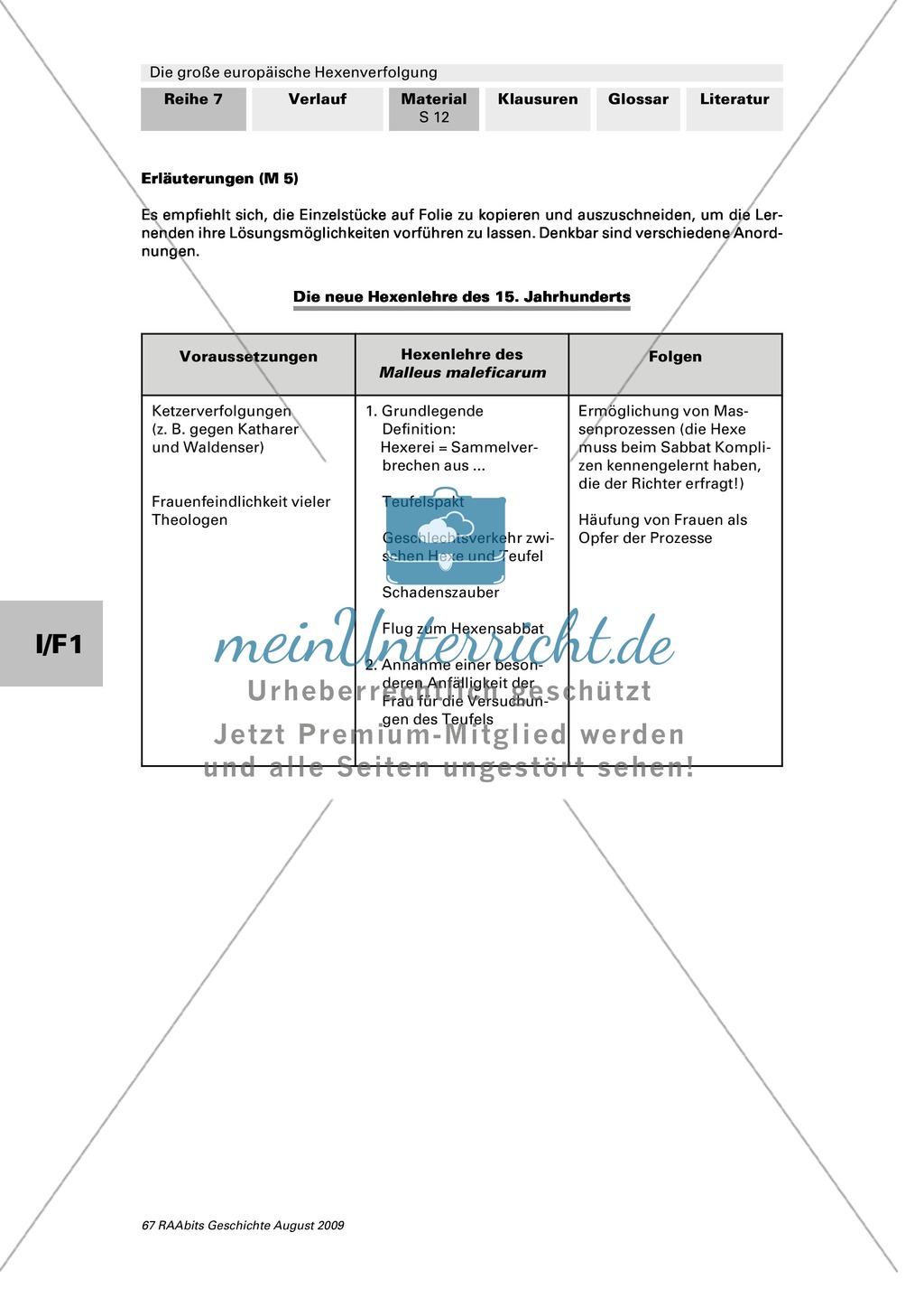 Die große europäische Hexenverfolgung: Filmausschnitt zur Hexenlehre auswerten + mittelalterliche Holzschnitte + Schaubild erstellen Preview 7