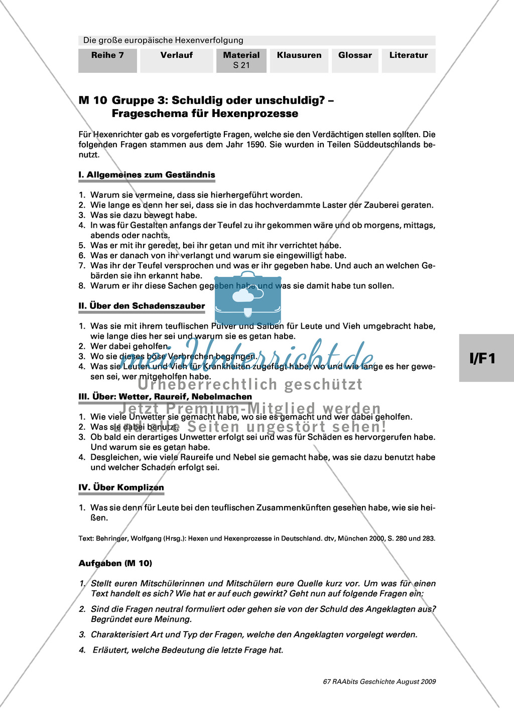 Die große europäische Hexenverfolgung: Gruppenarbeit: Verlauf Hexenprozess Preview 3