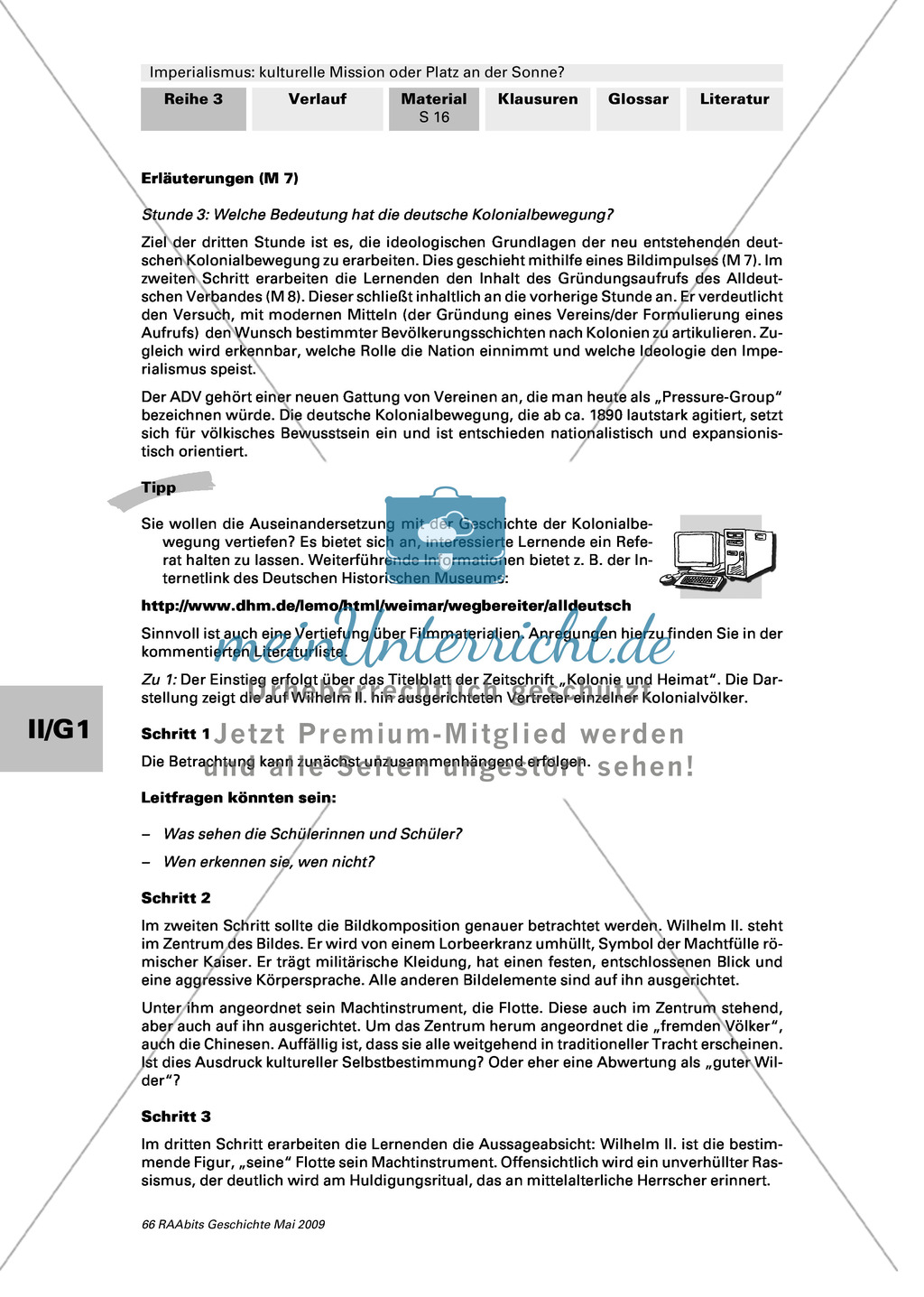 Imperialismus: Bedeutung der deutschen Kolonialbewegung: Titelblatt: "Kolonie und Heimat" von 1907 + Text: Gründungsaufruf des ADV Preview 3