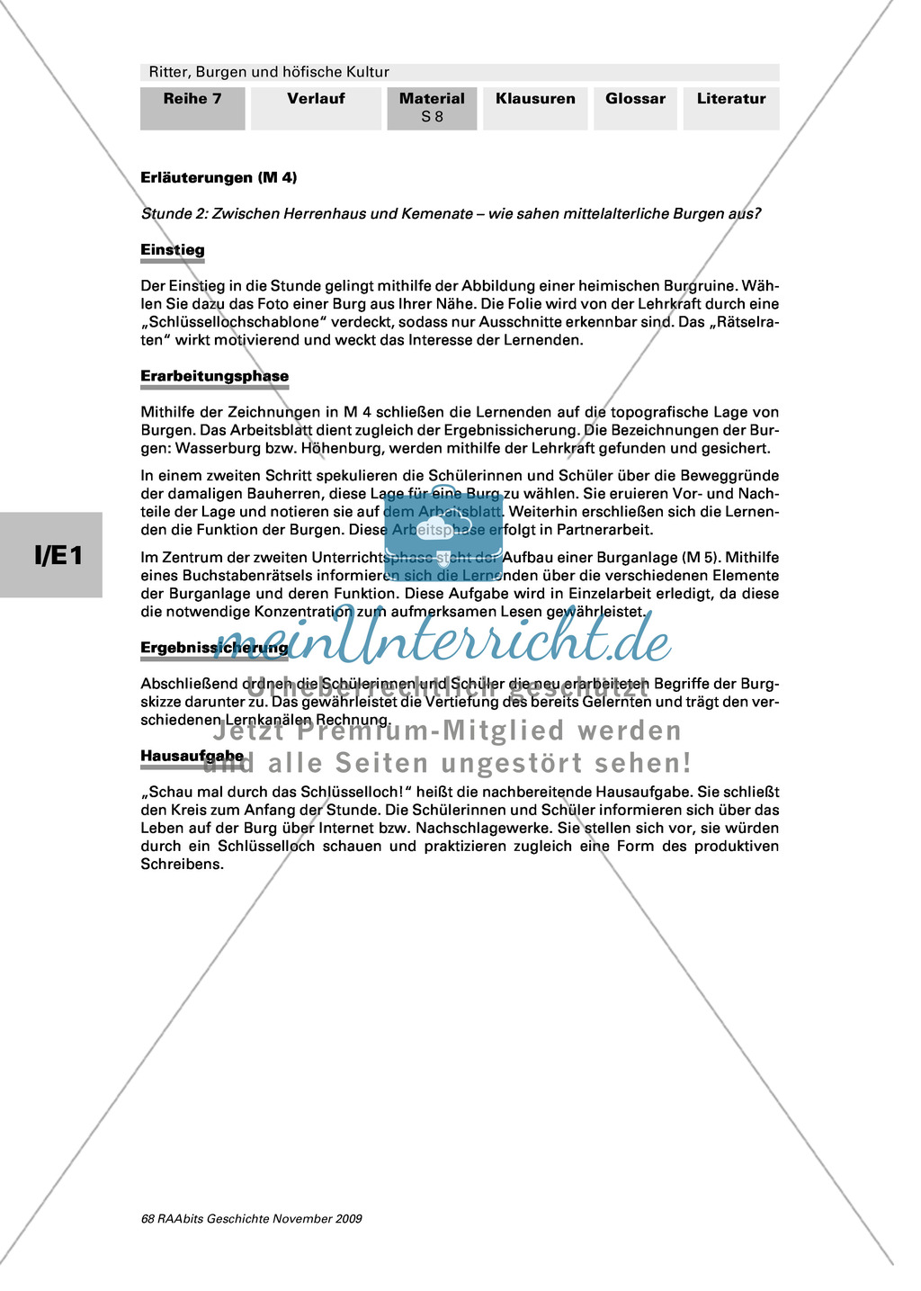 Ritter, Burgen und höfische Kultur: Lage und Aufbau mittelalterlicher Ritterburgen Preview 3