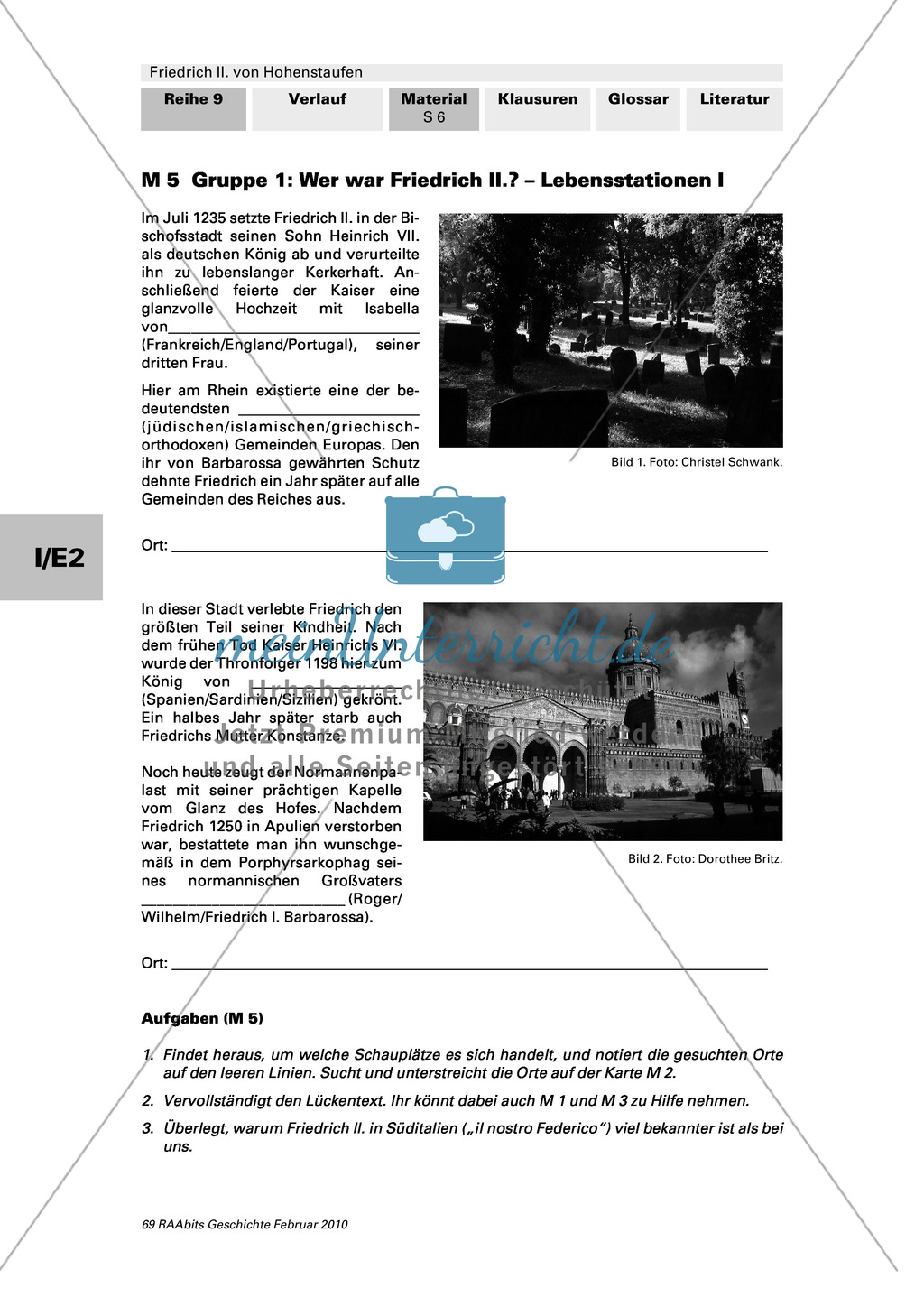 Friedrich II. von Hohenstaufen: Lebensstationen Friedrichs in Stationen erarbeiten Preview 2