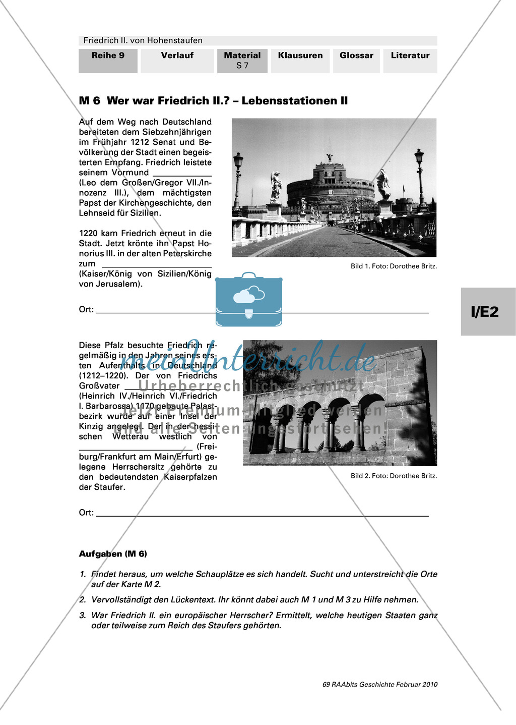 Friedrich II. von Hohenstaufen: Lebensstationen Friedrichs in Stationen erarbeiten Preview 3
